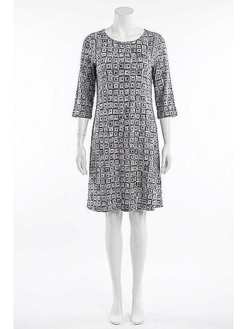 Habitat City Dress in Black/White/Grey Cube Print (view 1)