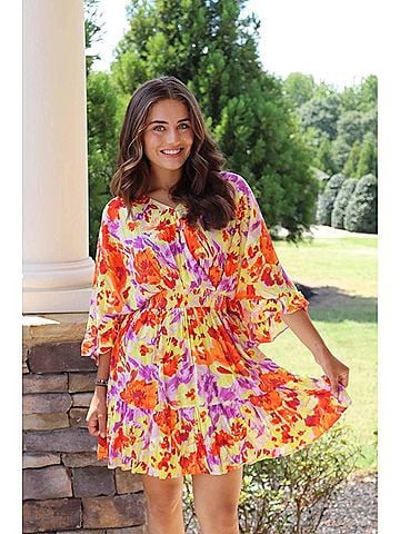 Easel Elaine Mini Dress in Floral (view 2)
