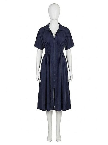 Elan Timeless Elegance Midi Dress in Navy (view 1)