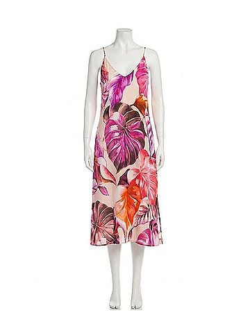 Karen Kane Patrice Side Slit Midi Dress in Multi Print (view 1)