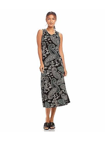 Karen Kane Sylvie Sleeveless Midi Dress in Paisley Print (view 2)