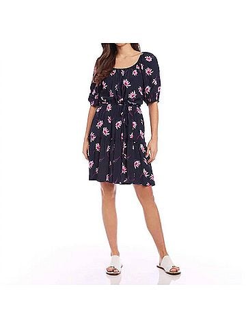 Karen Kane Darling Daisy Tiered Short Dress in Navy (view 2)