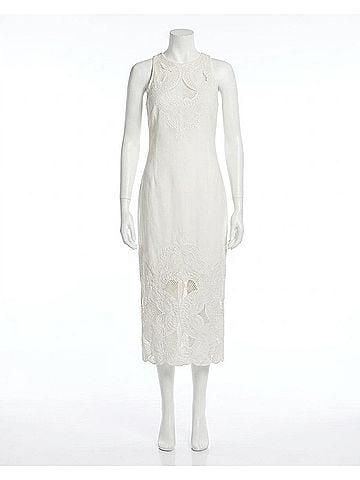 Veronica Beard Upten Sleeveless Midi Dress in Dove White (view 1)