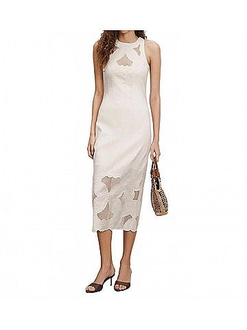 Veronica Beard Upten Sleeveless Midi Dress in Dove White (view 2)
