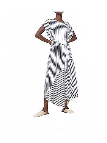 Closed Asymmetrical Dress in Dark Midnight (view 2)