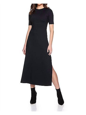 Susana Monaco Crew Midi Dress in Black (view 2)