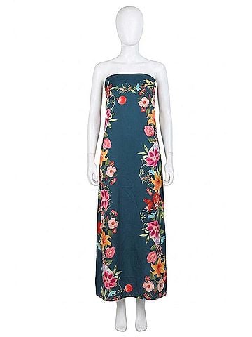 Fate Botanical Strapless Maxi Dress in Navy (view 1)