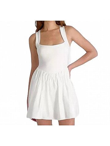 French Connection Cleo Ponte Poplin Mini Dress in Summer White (view 2)