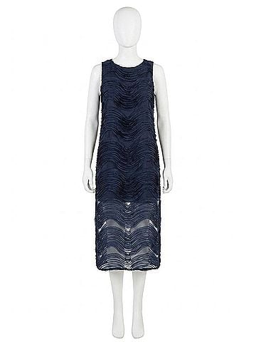 Trina Turk Belisama Organza Sleeveless Dress in Navy (view 1)
