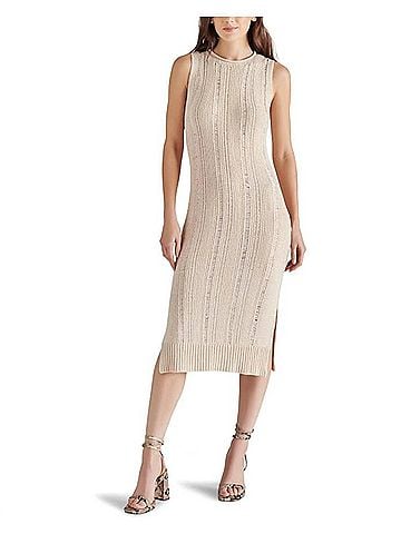Steve Madden Amirah Sweater Dress in Oatmeal (view 2)