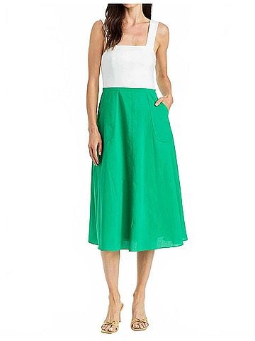 Drew Caitlin Twofer Dress in Emerald (view 2)