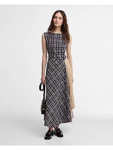 Barbour Dalbury Tartan Midi Dress in Multi Check (view 2)