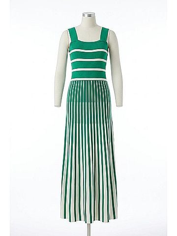 Velvet by Graham & Spencer Aveline Milano Stripe Maxi Dress in Green (view 1)