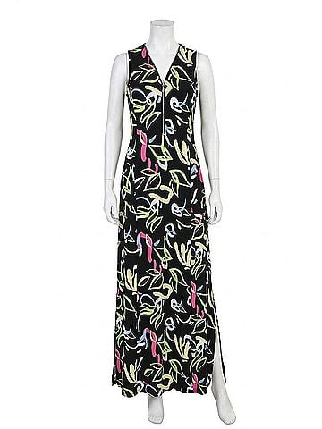 Frank Lyman Design Doodle Print A Line Maxi Dress in Black/Multi (view 1)
