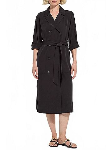 Lyssé Ellison Convertible Trench Dress in Black (view 2)