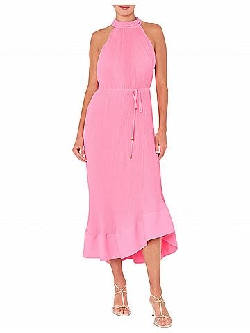 Milly Nalani Midi Dress in Pink (view 2)