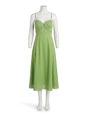 Astr Christie Midi Dress in Green (view 1)