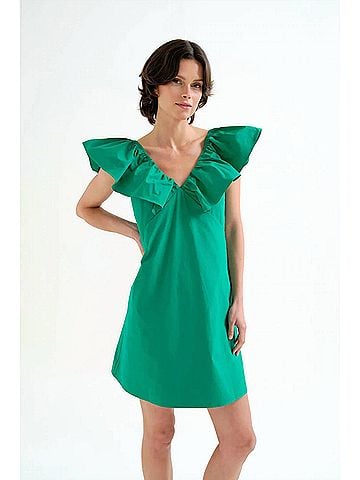 Compania Fantastica Ruffle Mini Dress in Green (view 2)