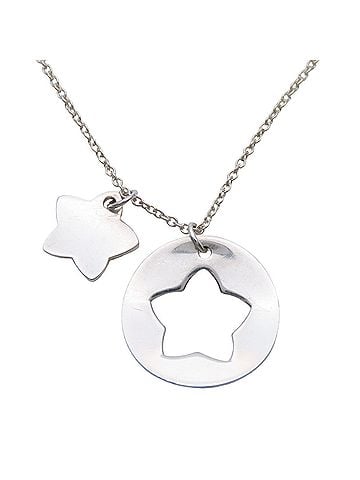 Tiffany & Co. Tiffany &amp; Co. Star Cutout Circle Necklace, Sterling Silver 925, Women's. (view 1)
