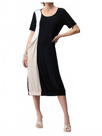 Joseph Ribkoff Casual Color-Block Midi Dress in Multi (view 2)