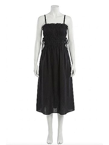 Cult Gaia Ruffled Tie Midi Dress in Black (view 1)