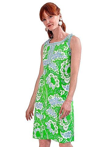 Gretchen Scott Designs Women's Flora Flirt Sleeveless Dress in Green (view 2)