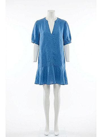 Velvet by Graham & Spencer Short Sleeve Tunic Dress in Bluejay (view 1)