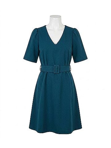 Molly Bracken Belted Dress in Duck Blue (view 1)