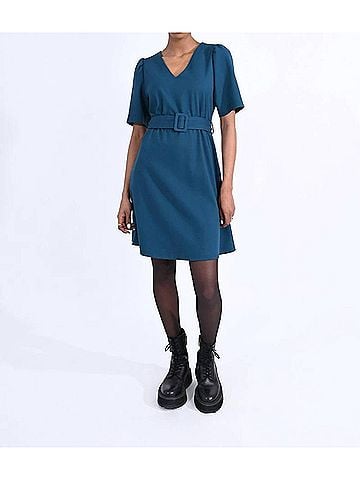 Molly Bracken Belted Dress in Duck Blue (view 2)