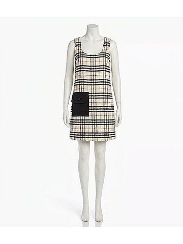 Karen Kane Plaid Shift Dress in Cream (view 1)