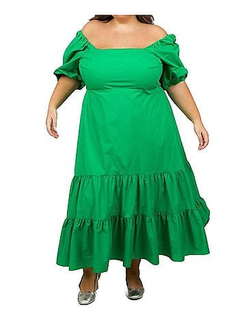 Tanya Taylor Cynthia Dress - Plus in Kelly Green (view 2)