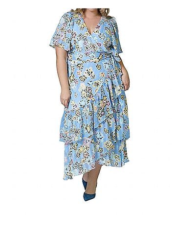 Tanya Taylor Brittany Dress - Plus in Light Blue (view 2)