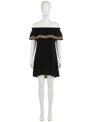 THML Antigua Off The Shoulder Dress in Black (view 1)