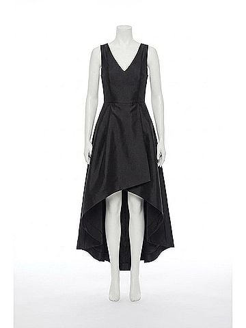 Joseph Ribkoff Faux Wrap High-Low Long Gown in Black (view 1)