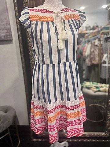 THML Embroidered Detailed Dress in White (view 2)