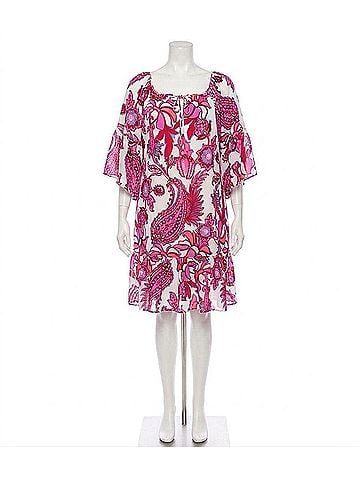 Karen Kane Ruffle Hem Dress in Pink (view 1)