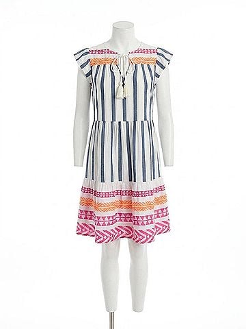 THML Embroidered Detailed Dress in White (view 1)