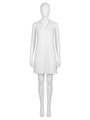 Lilla P Sleeveless Collared Dress in White (view 1)
