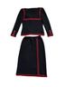 Adolfo 100% Wool Black Red Wool Dress Size S - photo 2