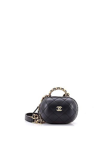 Chanel CC Bubble Top Handle Vanity Case with Chain Quilted Lambskin Mini (view 1)