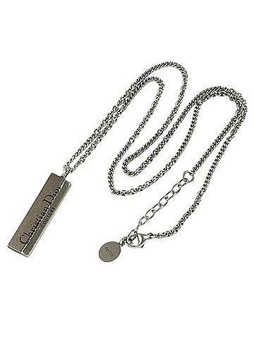 Christian Dior Christian Dior Dior Men's Plate Pendant Necklace, Sterling Silver 925, Couture (view 2)