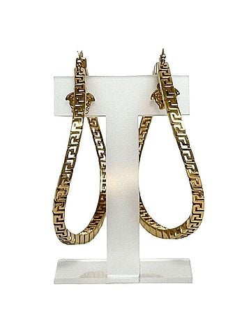 Versace Versace Women's Hoop Earrings, Large, Greca Medusa Design, Gold (view 1)