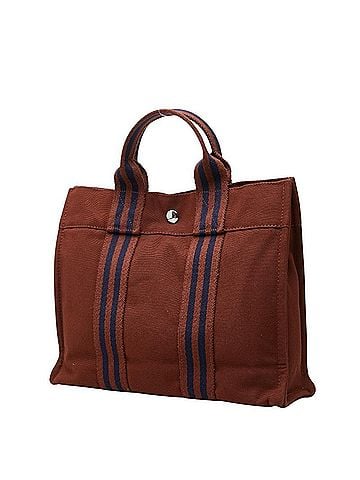 Hermès Hermes Fourre-Tout PM Tote Bag, Brown Canvas, Women's HERMES (view 2)