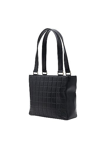 Chanel Chanel Coco Mark Chocolate Bar Tote Bag Shoulder Black Lambskin Women's CHANEL (view 2)