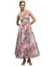 Hutch 100% Polyester Floral Multi Color Pink Green Cocktail Dress Size 8 - photo 1
