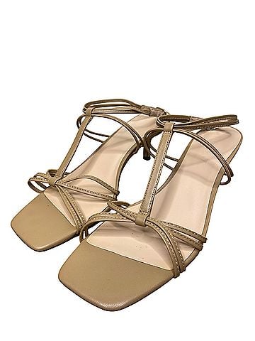 J.Crew Leather Strappy Sandals Kitten Heels (view 2)