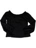 Perry Ellis 100% Silk Solid Black Long Sleeve Silk Top Size 6 - photo 1
