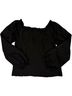 Perry Ellis 100% Silk Solid Black Long Sleeve Silk Top Size 6 - photo 2