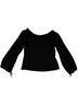 Perry Ellis 100% Silk Solid Black Long Sleeve Silk Top Size 6 - photo 4