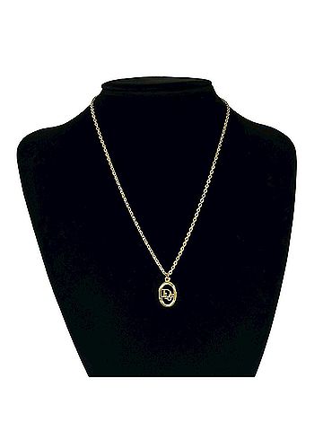 Christian Dior Christian Dior Logo GP Necklace Pendant Choker Accessory Gold 79542 (view 2)